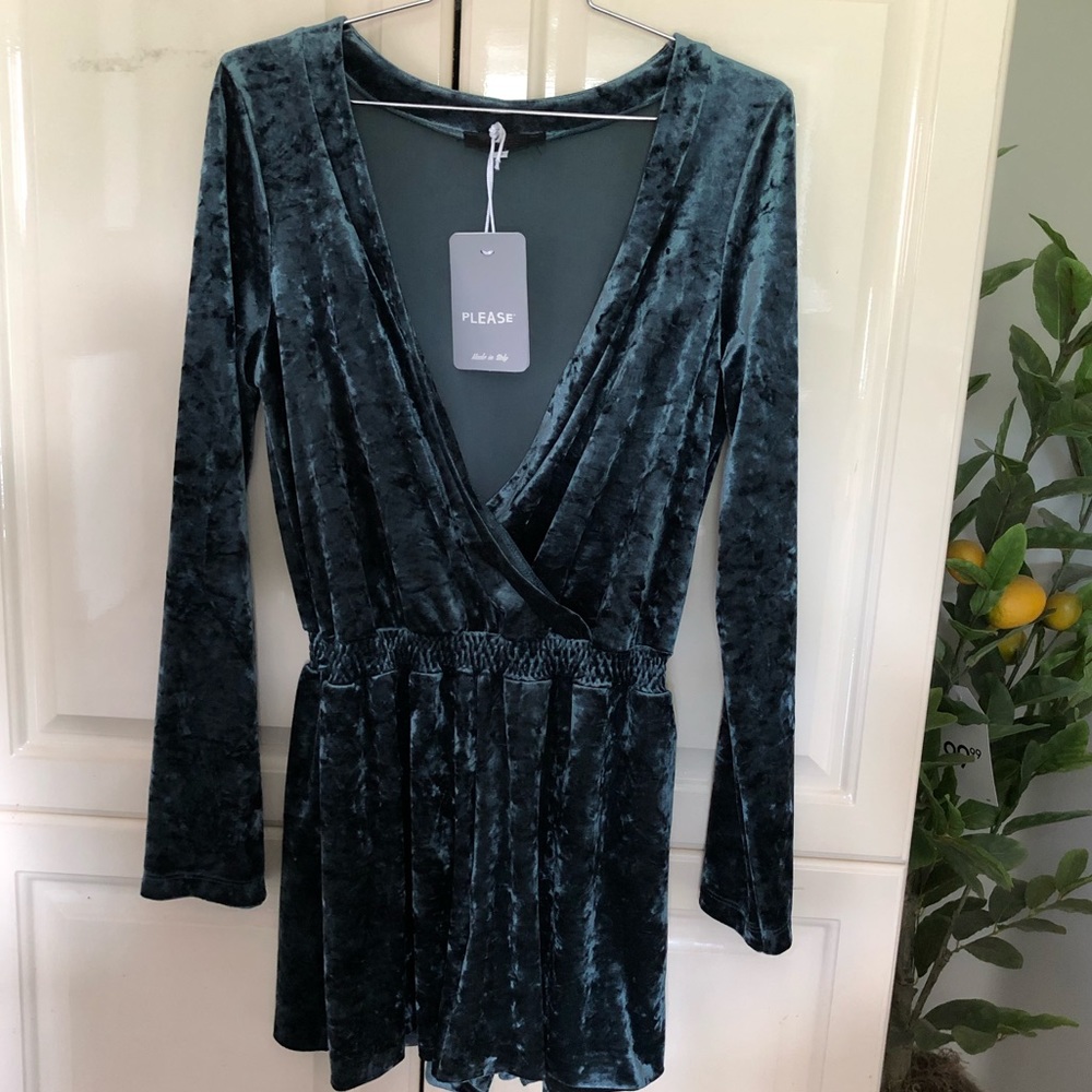 NWT PLEASE Long Sleeve Romper - Size Small